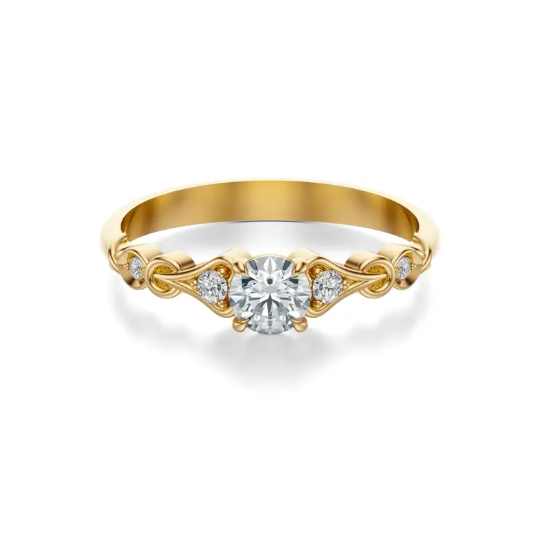 Pierścionek złoty z diamentami AJPZ_062